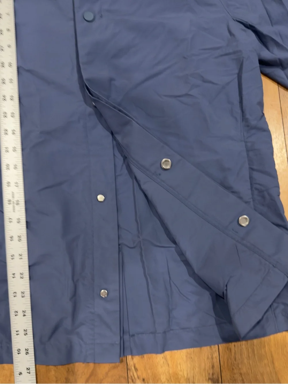 COS Men’s Blue Technical Overshirt Jacket Hidden Snap Front Lightweight Size M